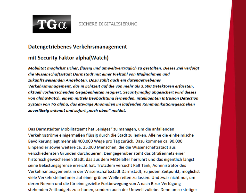 Applikationsbericht Darmstadt TG alpha